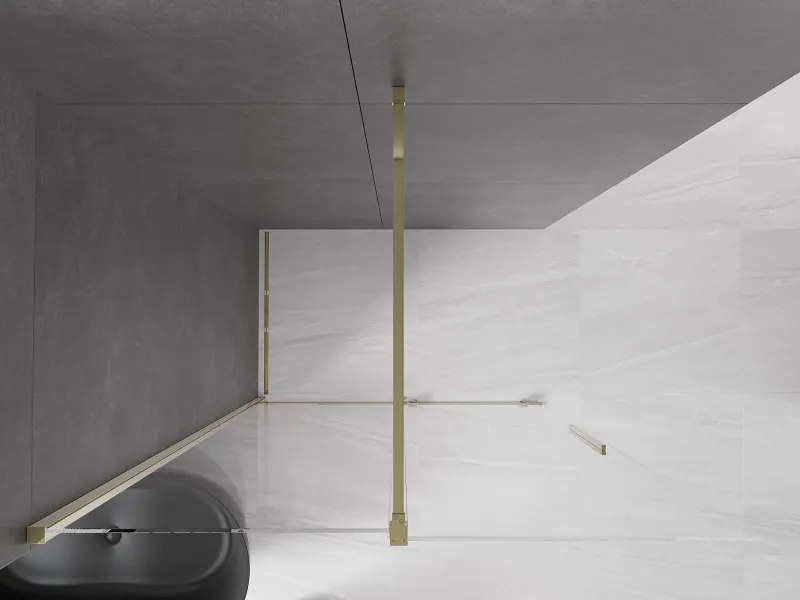 Mexen Velar, nyílásba tolóajtó Walk-In 140 cm, 8 mm átlátszó üveg, arany fényes, 871-140-000-03-50
