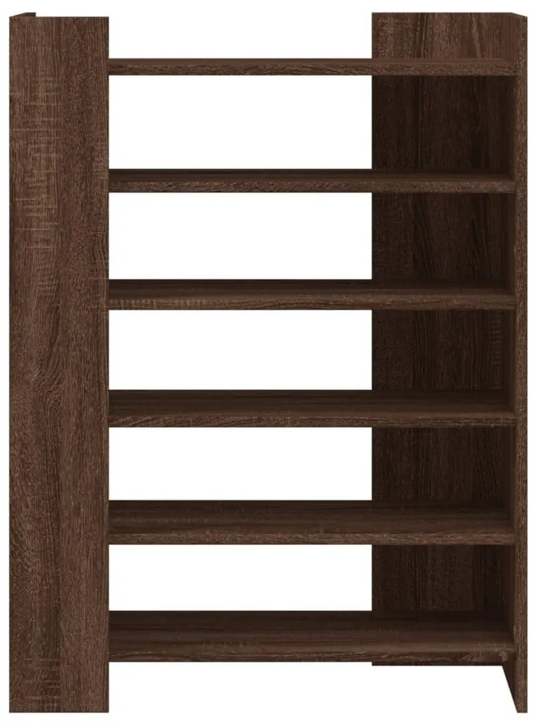 barna tölgyszínű szerelt fa cipősszekrény 74,5 x 37,5 x 100 cm