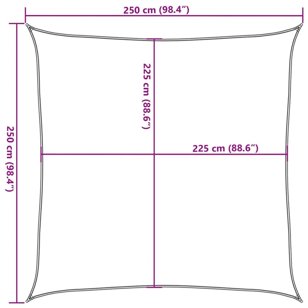 bézs HDPE napvitorla 160 g/m² 2,5 x 2,5 m
