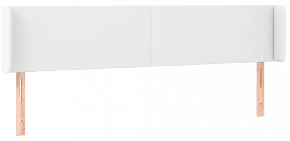 fehér műbőr szárnyas fejtámla 203x16x78/88 cm