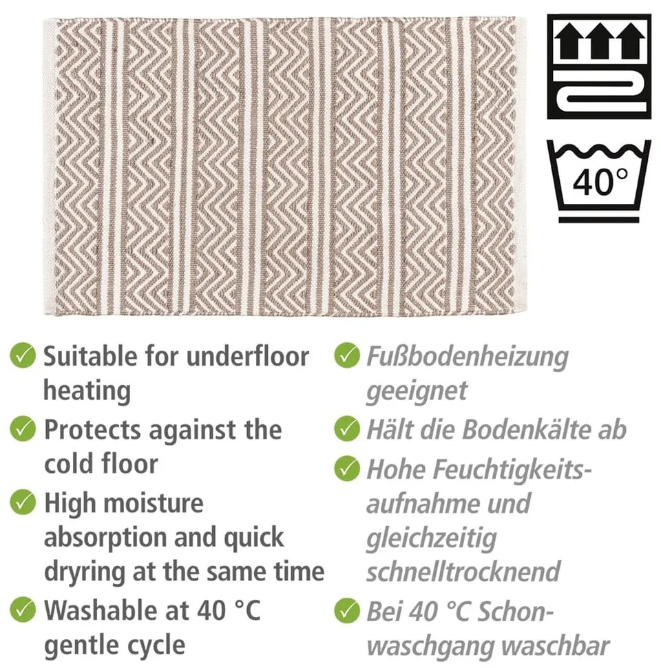 Bézs textil fürdőszobai kilépő 50x80 cm Shaki – Wenko