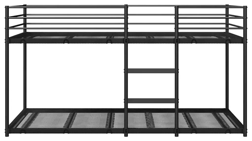 fekete acél emeletes ágy matrac nélkül 100 x 200 cm