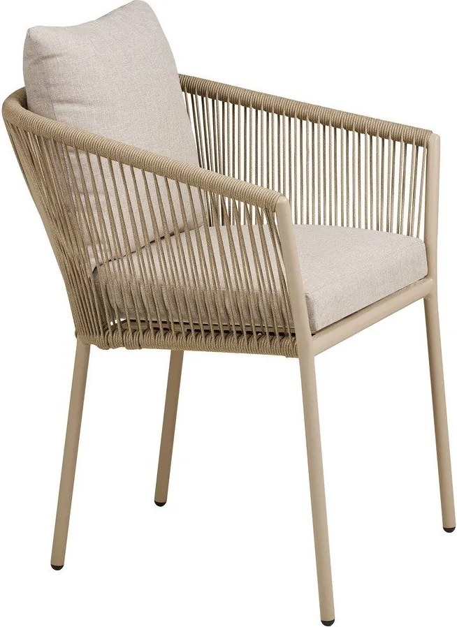 Bézs fém-párnázott kerti szék Salerno – House Nordic