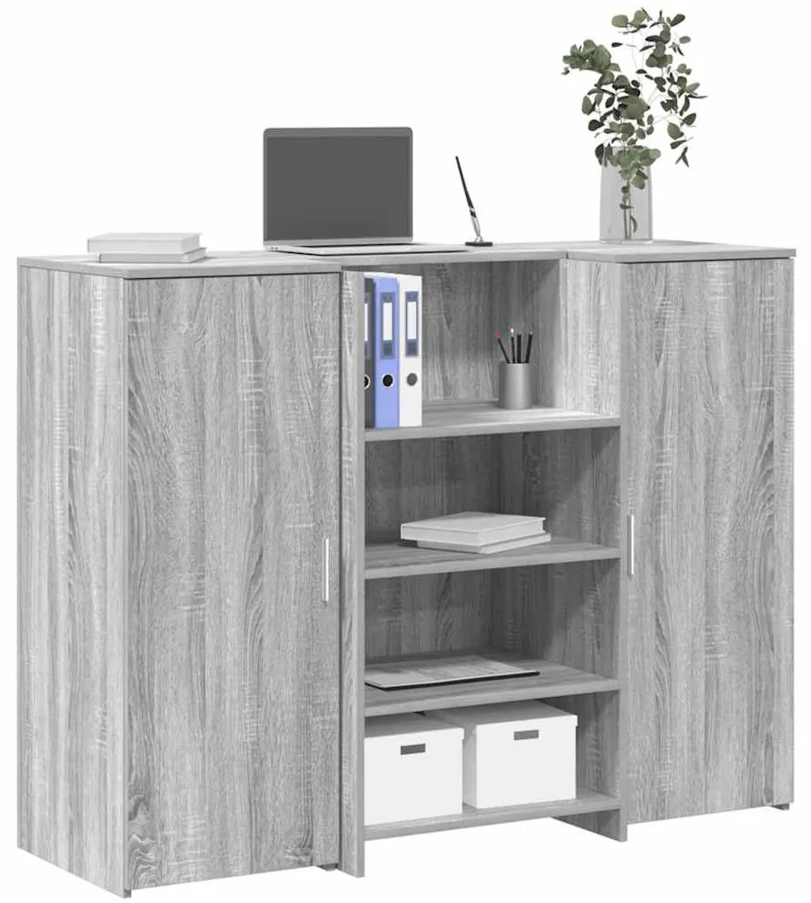 recepciós pult szürke sonoma 135x50x103,5 cm szerelt fa
