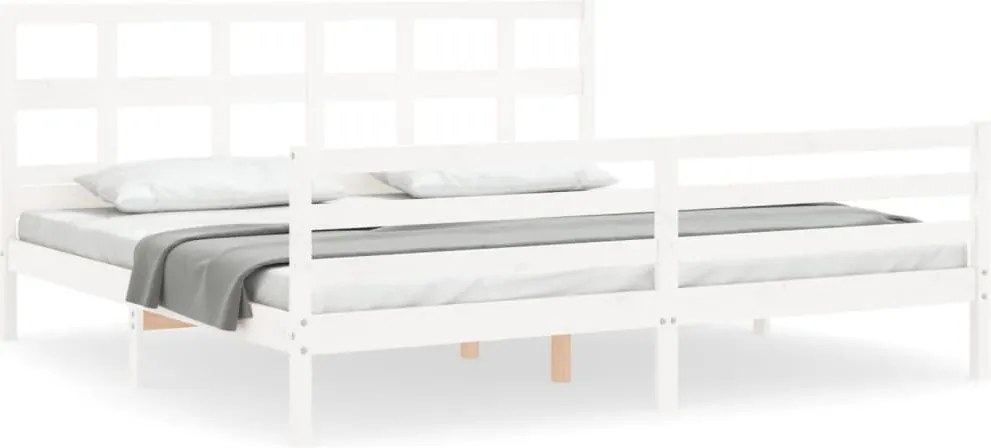 vidaXL tömör fa ágykeret fejtámlával 200 x 200 cm