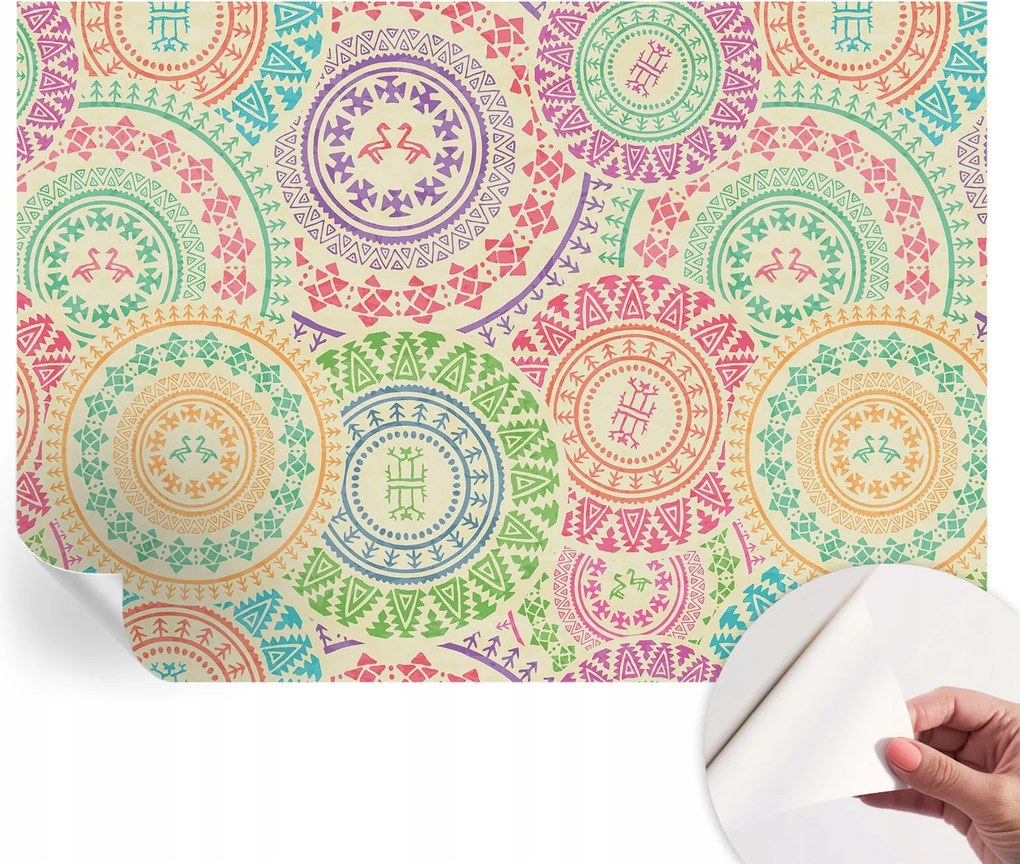 Modern öntapadós fali fotótapéta Színes mandalák 312x219 cm