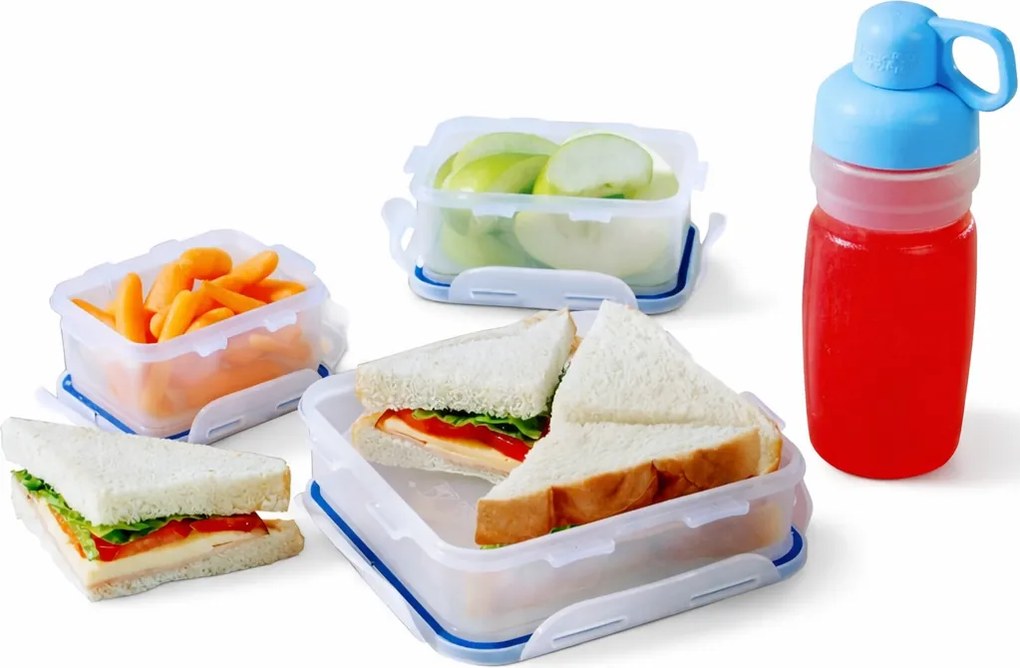 LocknLock 4 db-os ételtároló doboz palackkal