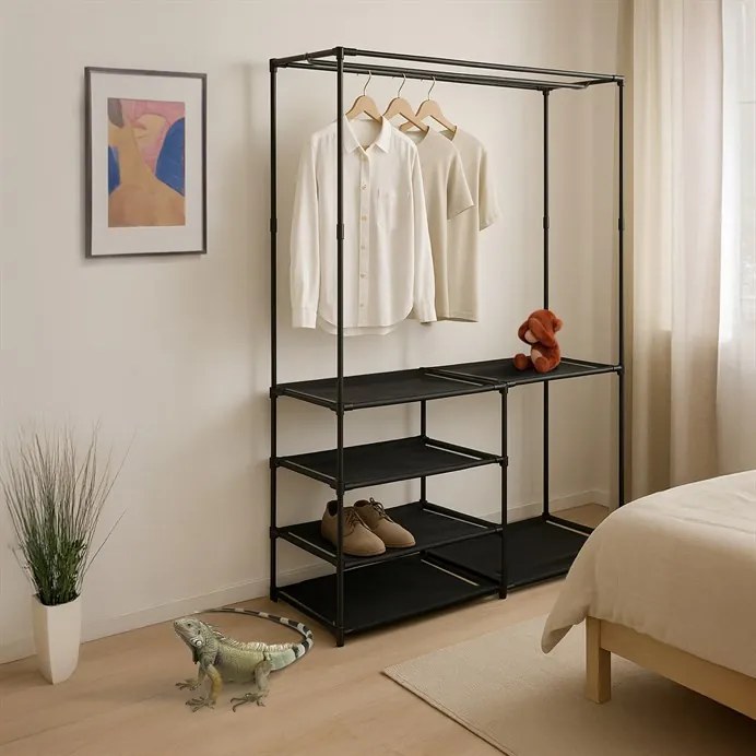 Fekete Fém Ruhafogas. GD-172 BK