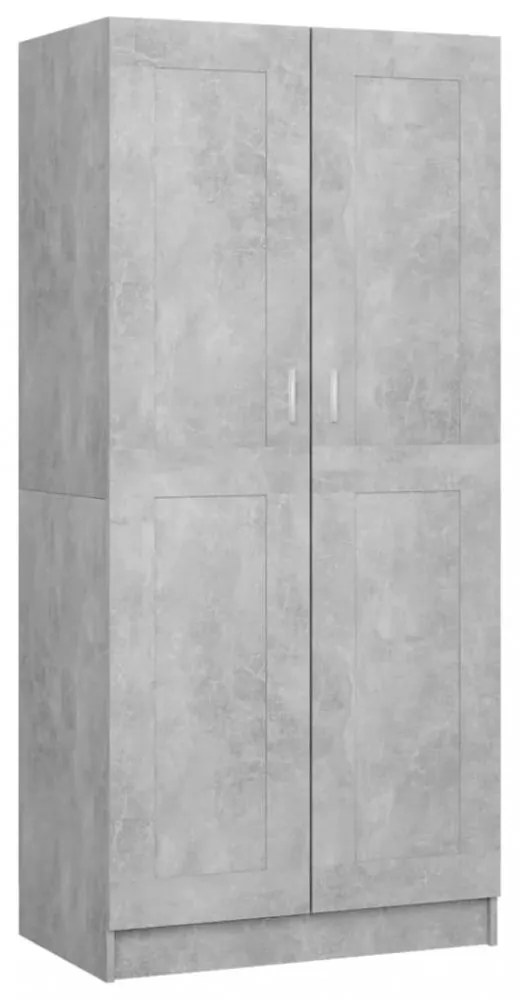 betonszürke szerelt fa ruhásszekrény 82,5 x 51,5 x 180 cm