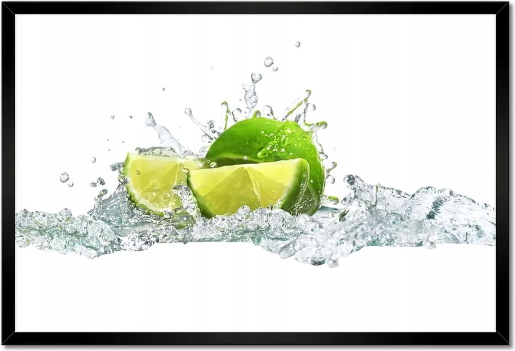Poszter keretben 60x40 Lime fröccsenő víz