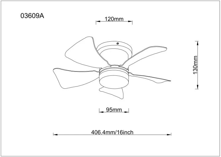 Globo Hines 03609A távirányítós mennyezeti ventilátoros lámpa, 10W LED, 3000K-6500K, 70-750 lm