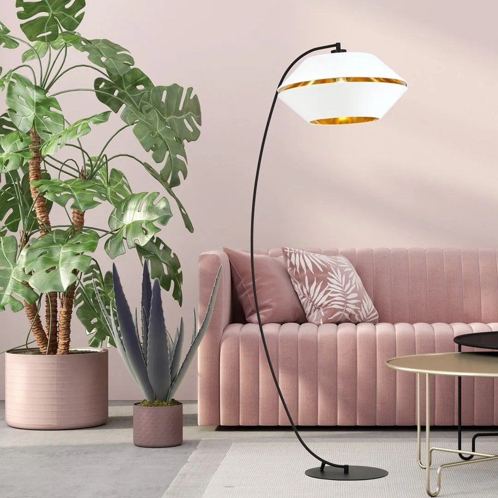 Emibig modern állólámpa piano fehér fekete arany emi1182/lp