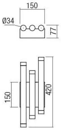 Redo 01-2037 - LED Fali lámpa MADISON 6xLED/4W/230V réz