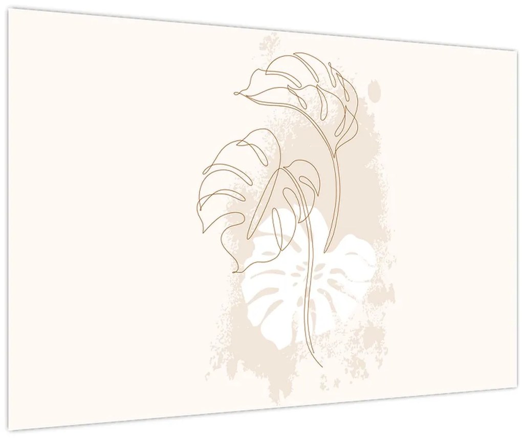 Kép - Line art monstera N⁰1 (90x60 cm)