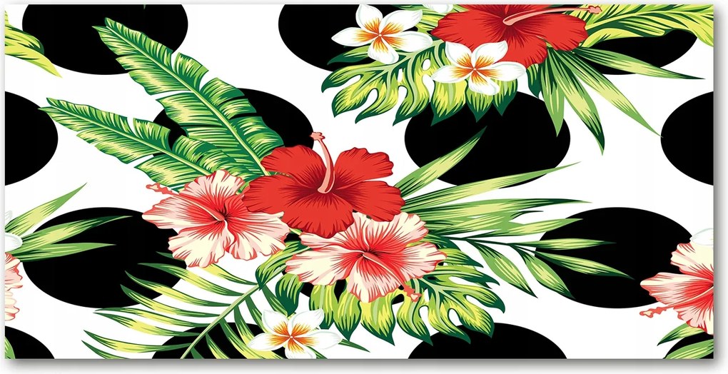 Fotó üvegkép Hawaii virágok 140x70