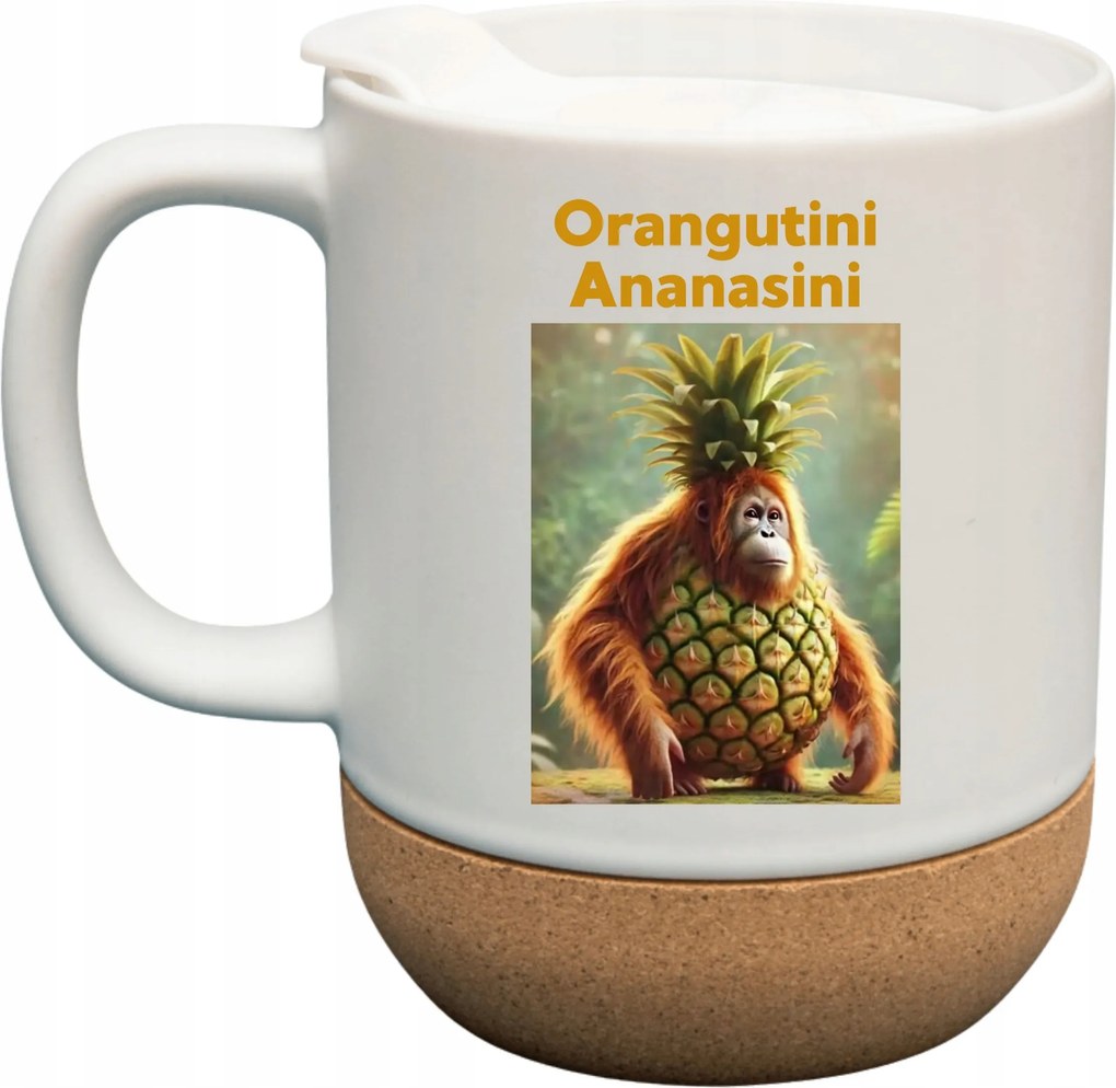 Bögre Fehér Parafa Viral Italian Brainrot Mem Tiktok Orangutini Ananasini