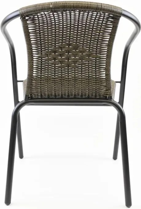 Kerti szék garnitúra egymásba rakható sötétszürke 4 db