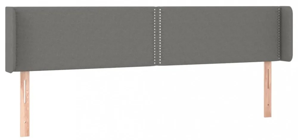 sötétszürke szövet LED-es fejtámla 203 x 16 x 78/88 cm