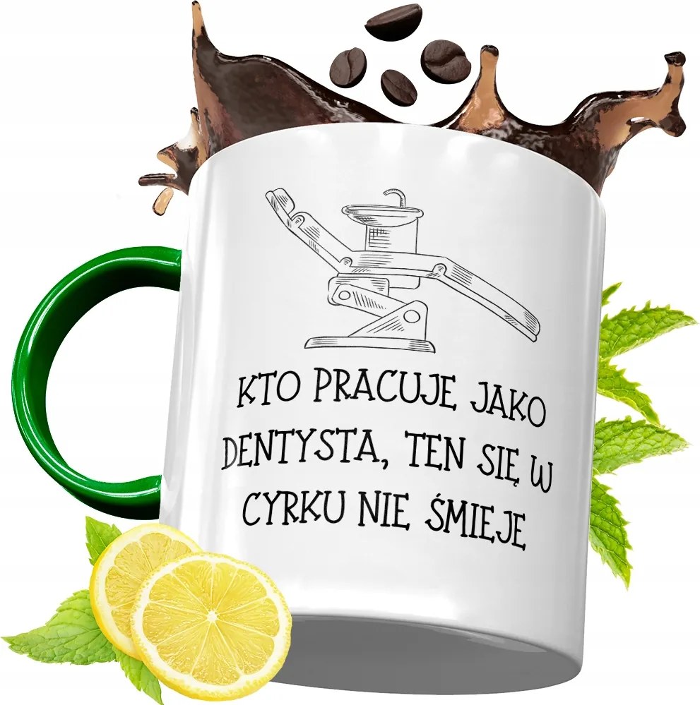 Zöld Bögre Fogorvosnak Születésnapi Ajándéknak, fényképes nyomattal