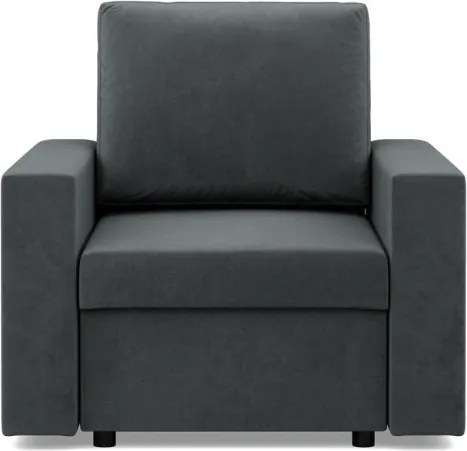 Zeus fotel, egyenes kartámasz, bársony, bonell töltet, szürke