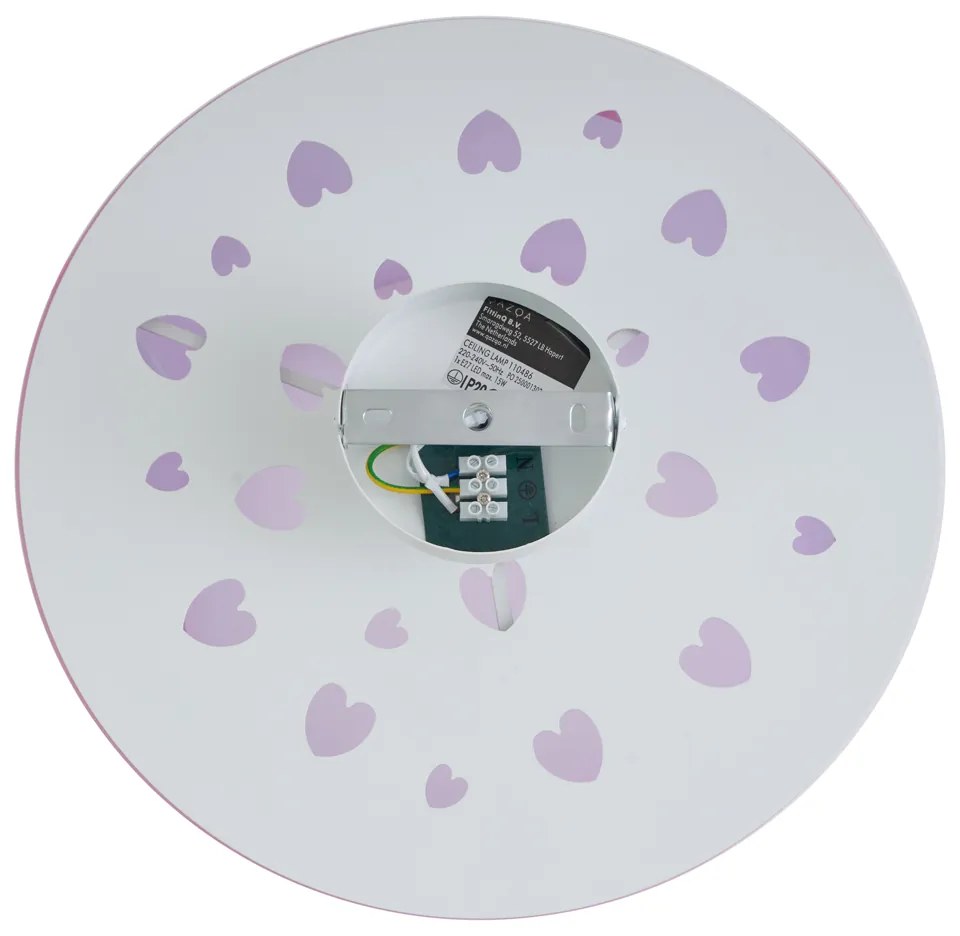 Gyerekszoba mennyezeti lámpa rózsaszín szívekkel - Harrie in Love