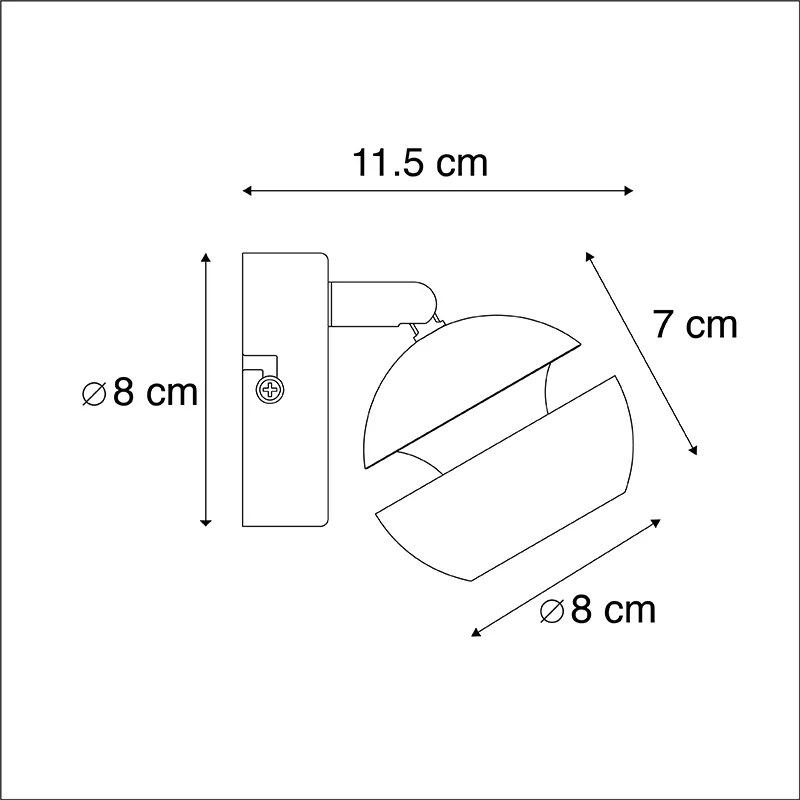 Modern spotlámpa 1-es fekete aranyszínű belsővel - Buell Deluxe