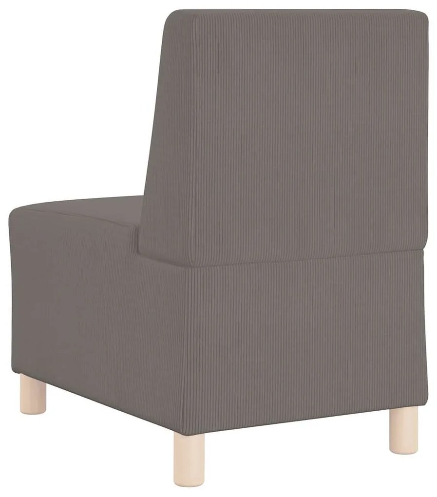 világosszürke kordbársony szövet kanapéfotel 55 cm