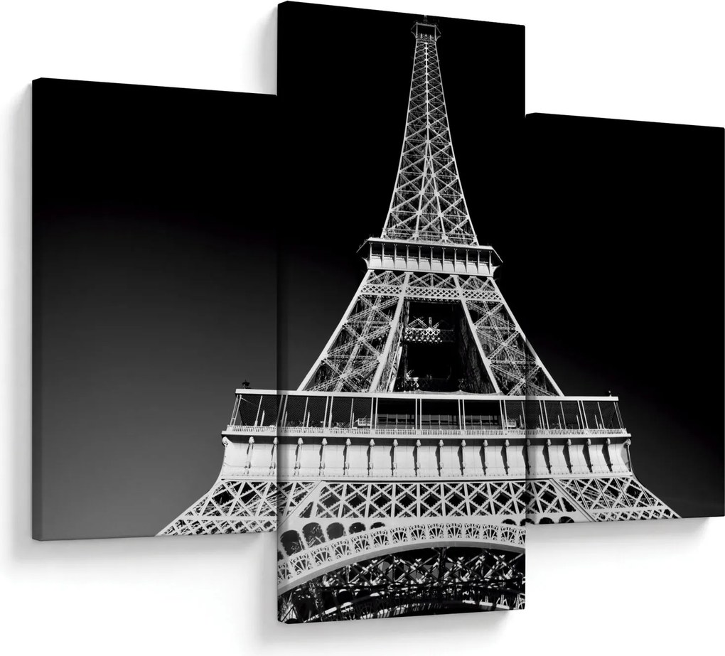 Kép - Eiffel-torony, fekete-fehér (90x60 cm)