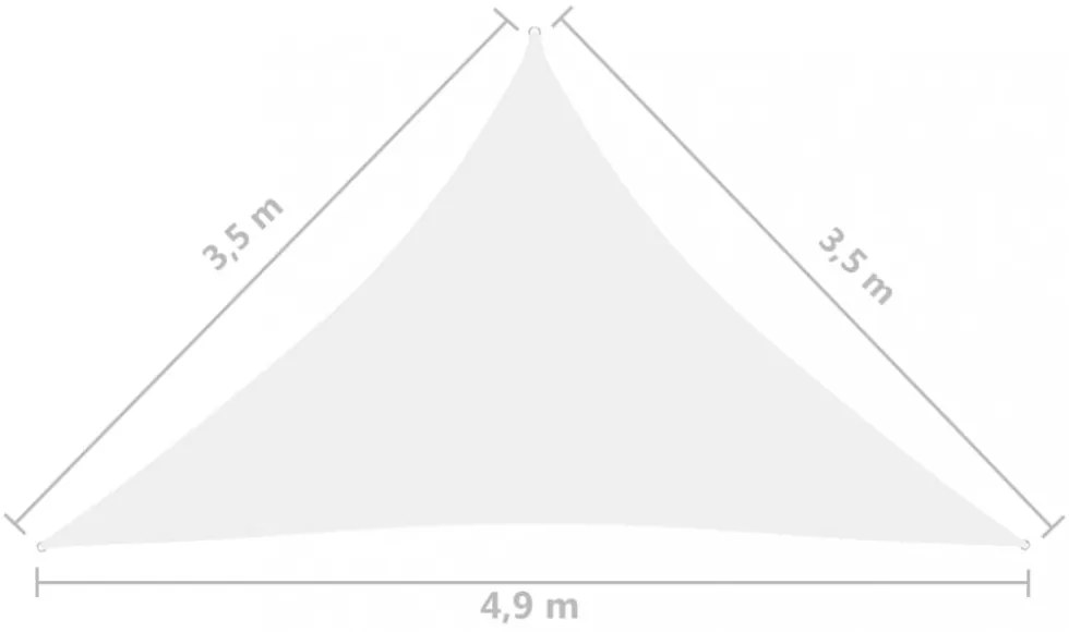 fehér háromszögű oxford-szövet napvitorla 3,5 x 3,5 x 4,9 m