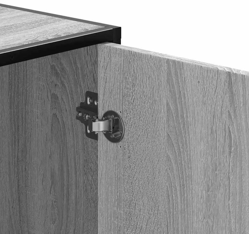 cipőpad szürke Sonoma 100x40x53,5 cm Gépi fa és fém
