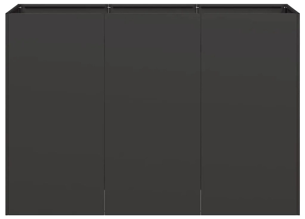 ültetvény fekete 120x40x80 cm hidegen hengerelt acélból