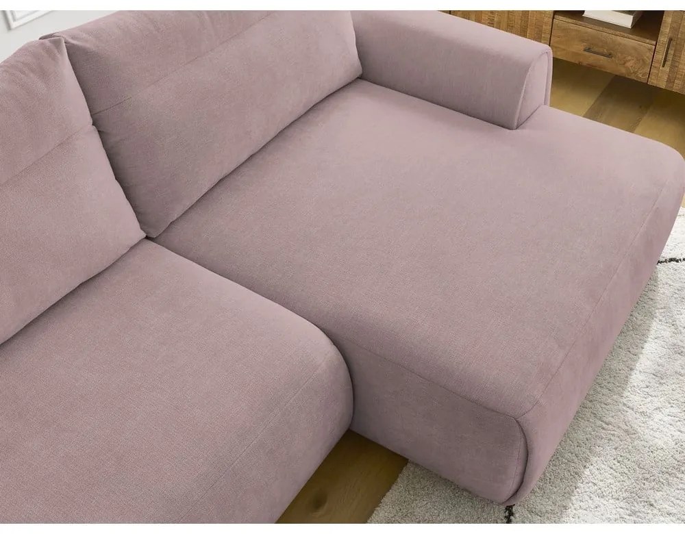 Világos rózsaszín sarokkanapé Aden – Bobochic Paris