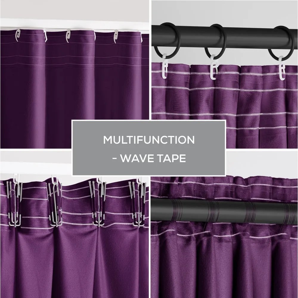 Lila bársony dimout (részleges sötétítő) függöny 140x245 cm Pleat – Restilo