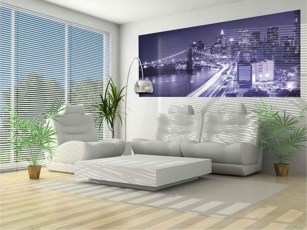 Fotótapéta flizelina Brooklyn híd éjszaka New York panoráma 250x104 +ragasztó