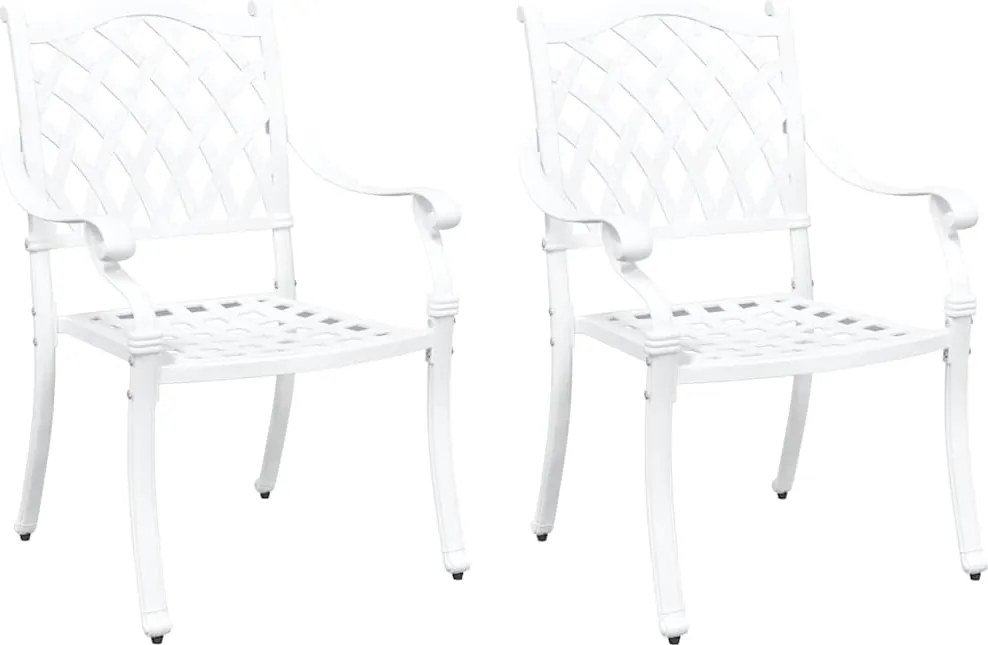vidaXL Kerti Szék 2 pcs Fehér 56 x 55 x 92.5cm Alumínium
