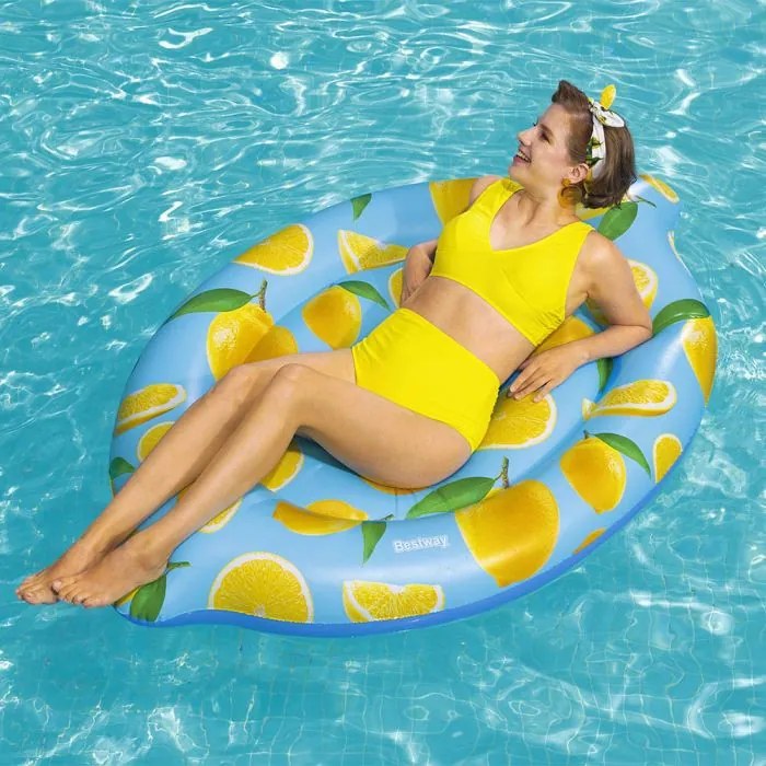 Citrom formájú és mintájú matrac, 1,76 x 1,22m