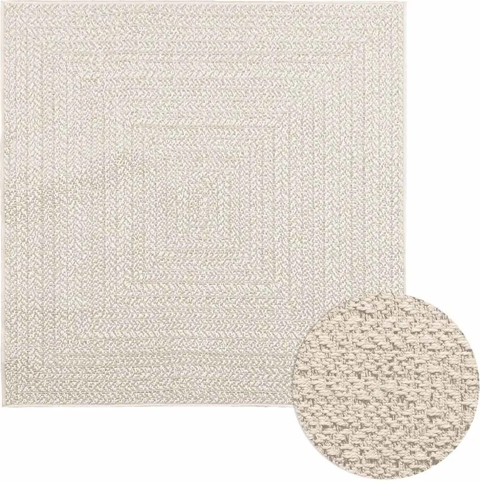 vidaXL ZIZUR krém juta hatású beltéri és kültéri szőnyeg 120x120 cm