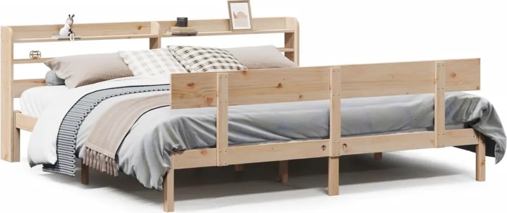 vidaXL tömör fenyőfa ágy matrac nélkül 200 x 200 cm