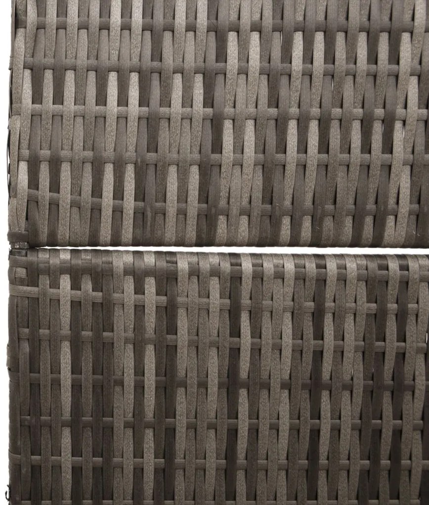 Szobaelválasztó 3 paneles Összecsukható Szürke 147x180 cm Poly Rattan