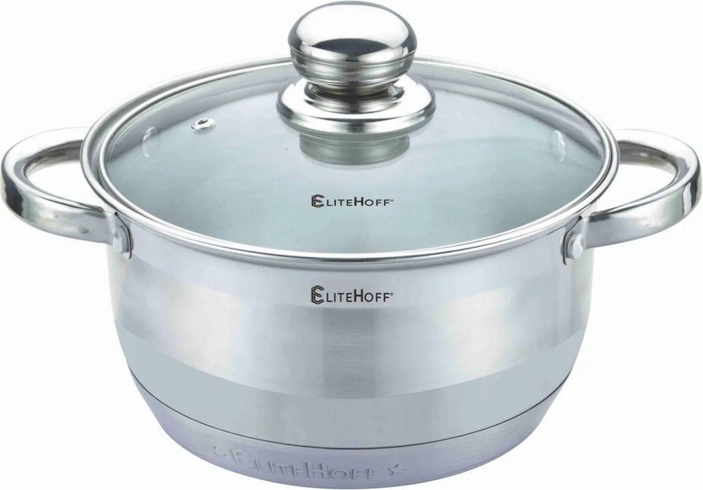 Acél fazék 3.5L/20CM Indukciós Gáz Elitehoff