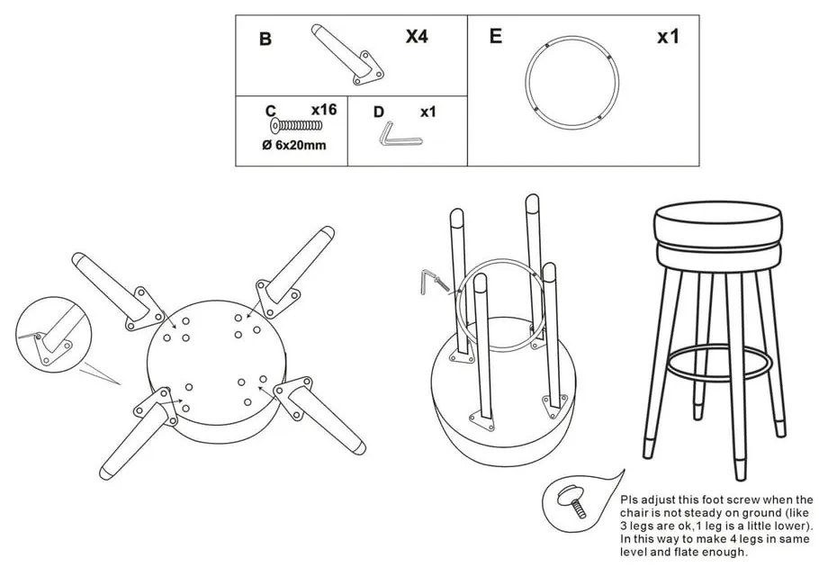 Fekete-aranyszínű kárpitozott bárszék (ülésmagasság 74 cm) Paris – Mauro Ferretti
