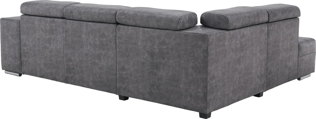 Ülőgarnitúra, szürke, balos, MALAGA