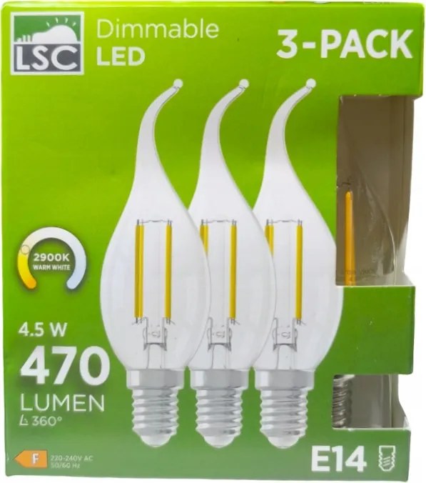 3 db-os Led izzó szett E14 4,5 W 470 lumen