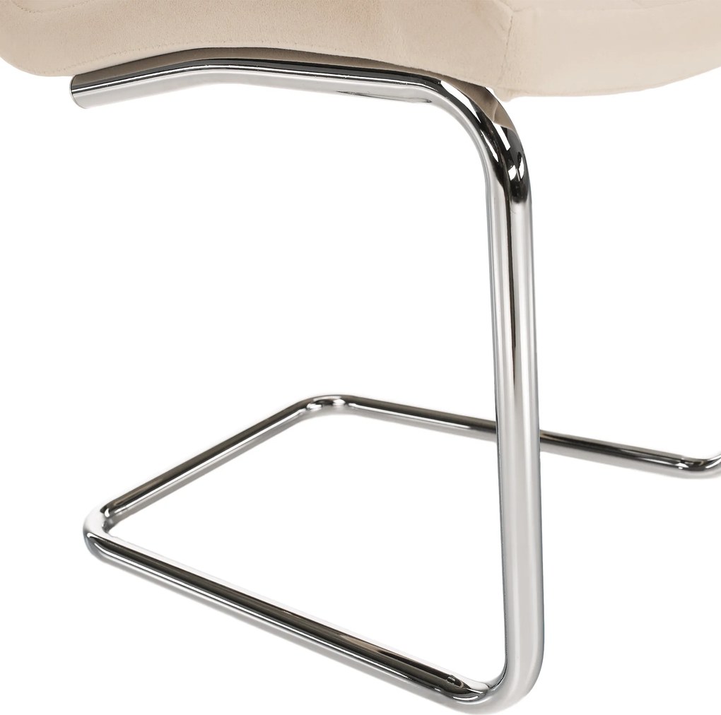 Étkezőszék, bézs Dulux Velvet szövet/króm, SALOMA NEW