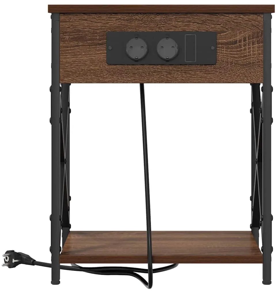 Éjjeliszekrény 2 pcs barna tölgy 41 x 31 x 51 cm Faanyag