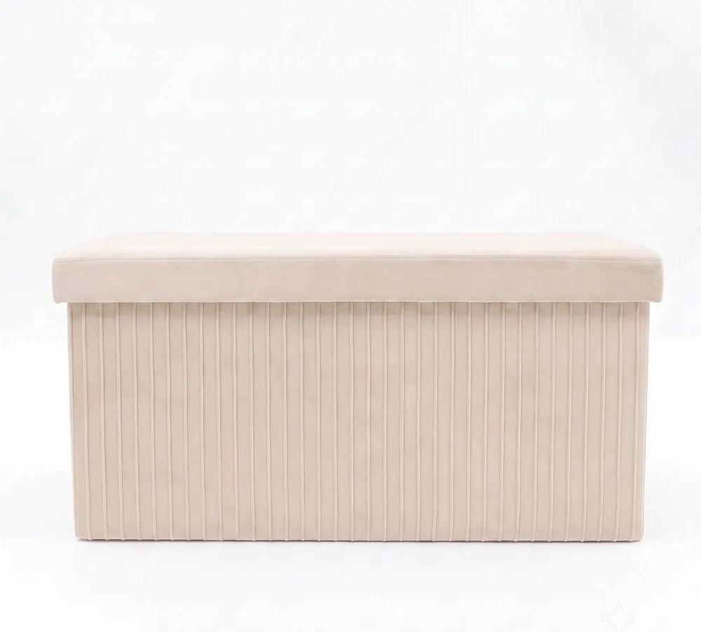 MALAGA összehajtható tárolós puff 76 cm ,bézs