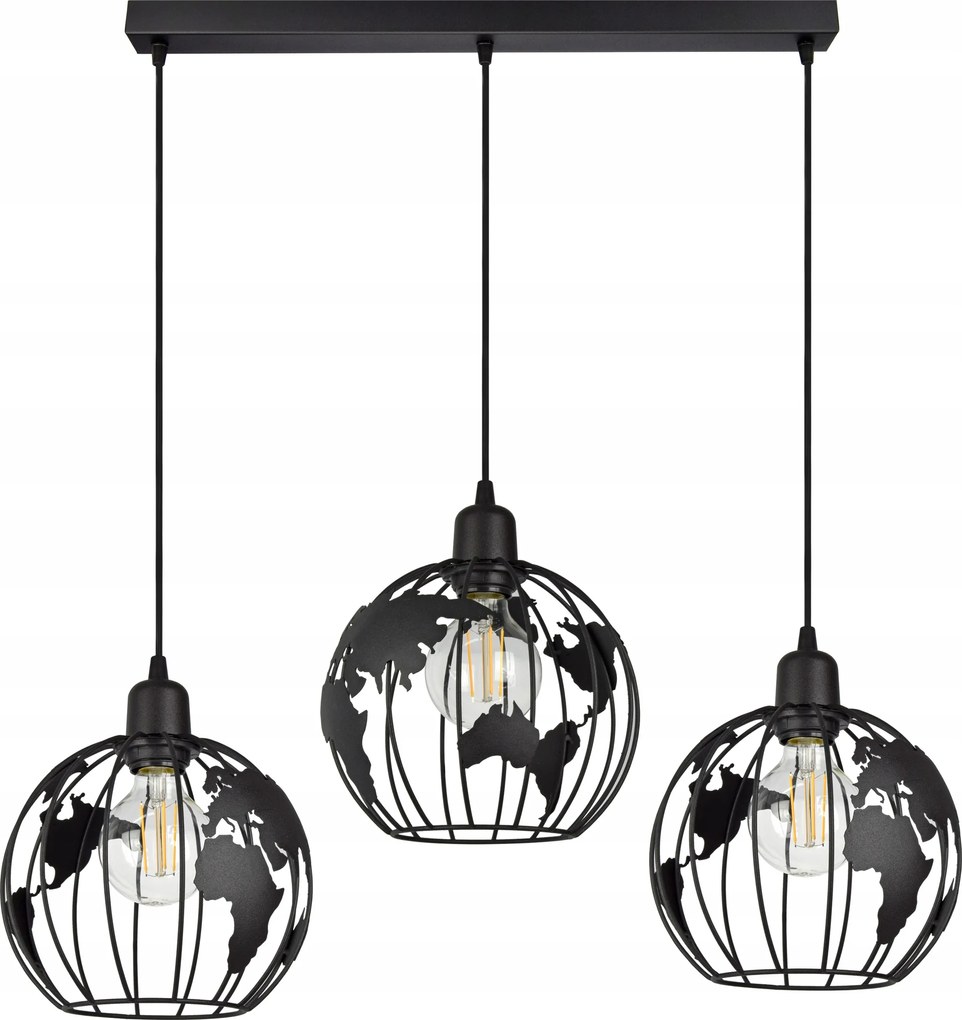 Függő lámpa Csillár Globus Fekete Fehér Szürke