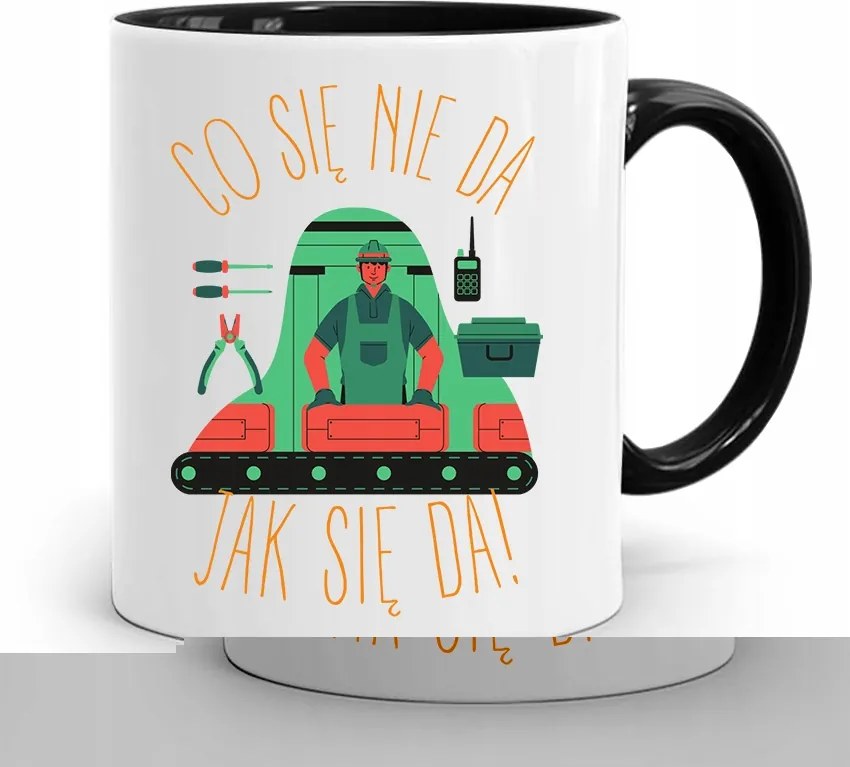 Bögre Fekete Építő Barkács Szakember Ajándék fényképes nyomtatással