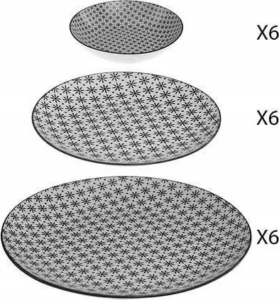 Bohemia étkészlet 18 részes Geometrikus Mintás