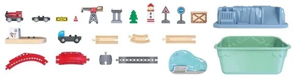 Hape Vonatpálya szett dobozban - Kikötő